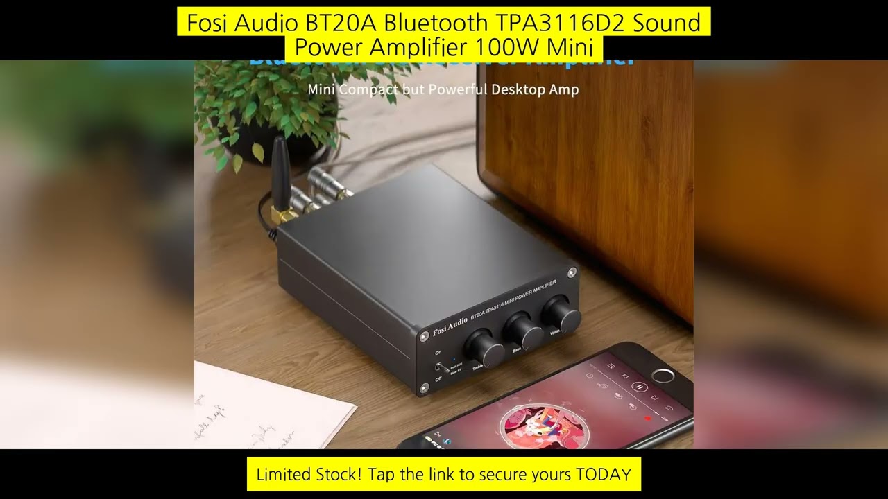 Fosi Audio Bt20A Bluetooth Tpa3116D2 Sound Power Amplifier 100W Mini Hifi