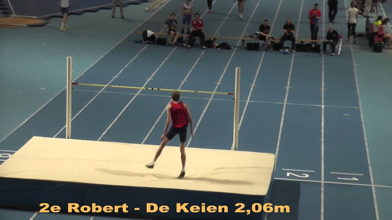 Mannen Hoogspringen NK Indoor Senioren 22-02-2014 1e Douwe Amels, Impala 2,18m