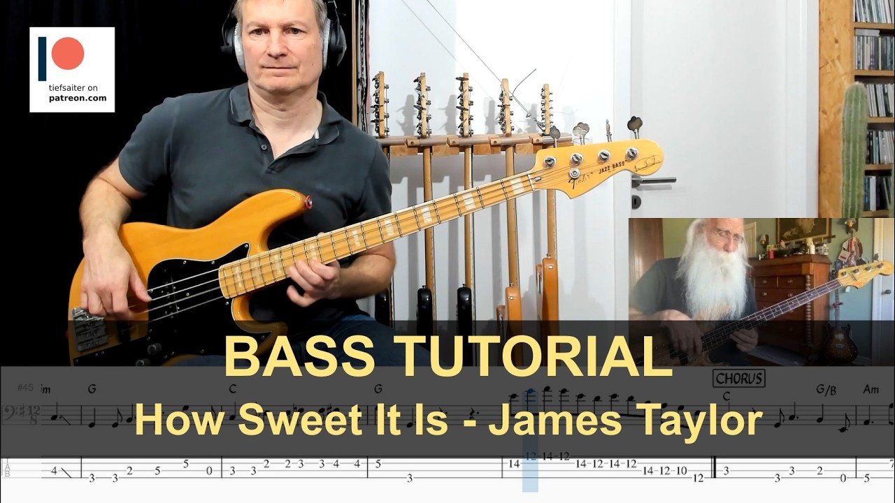 How Sweet It Is - James Taylor | Bass Tutorial (Sheet + TABs)