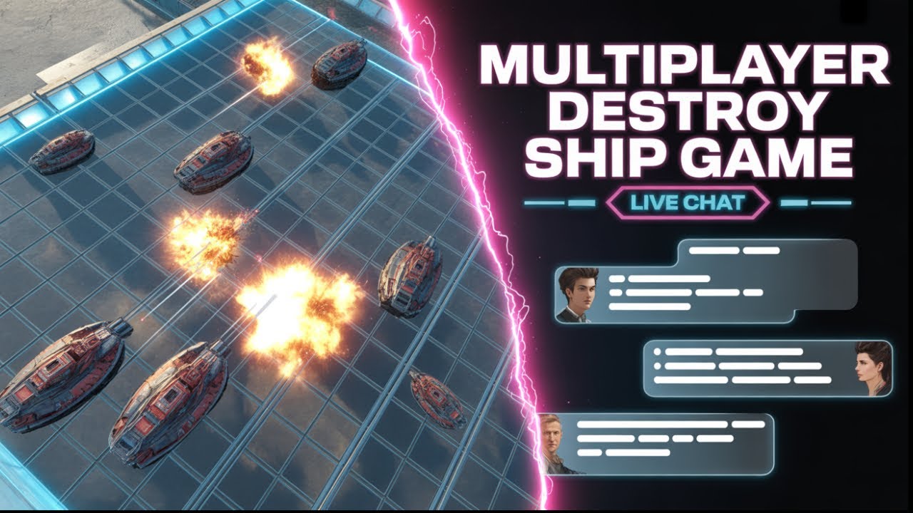 Multiplayer Destroy Ship Game with Live Chat | Node.js, Express & Socket.IO