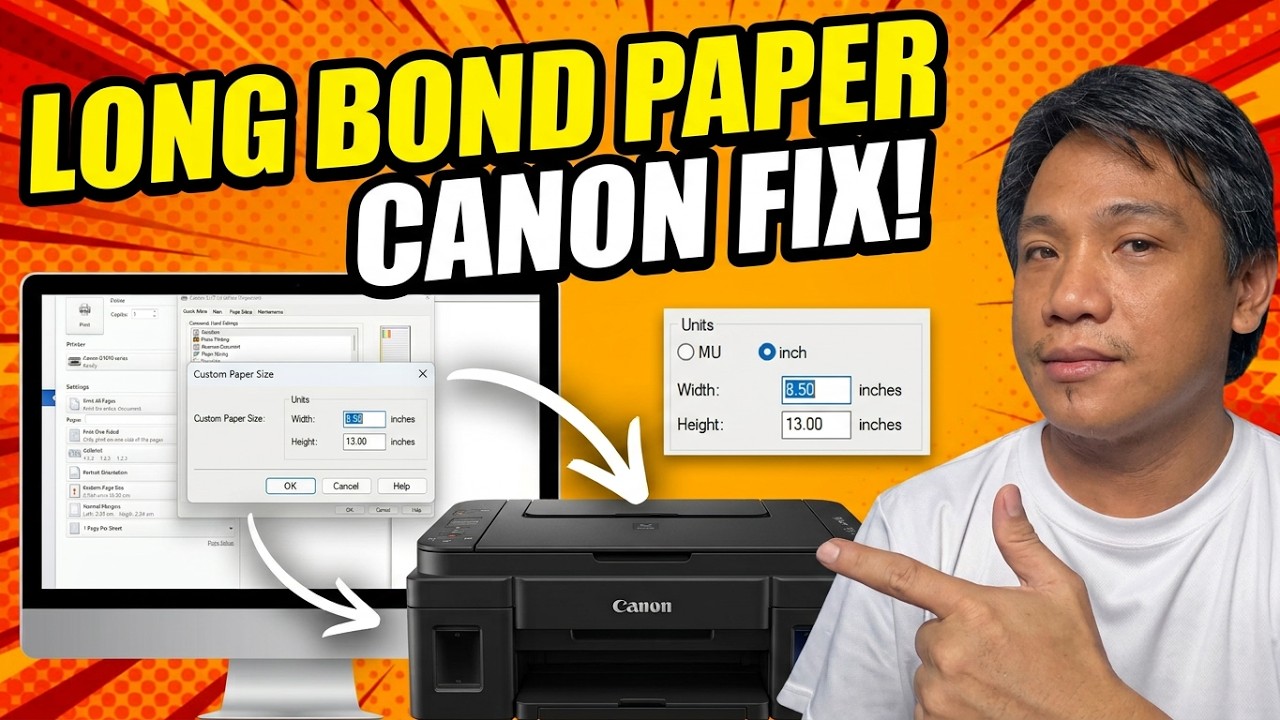 Napuputol ang print , Paano mag print ng long size bondpaper sa Canon Printer