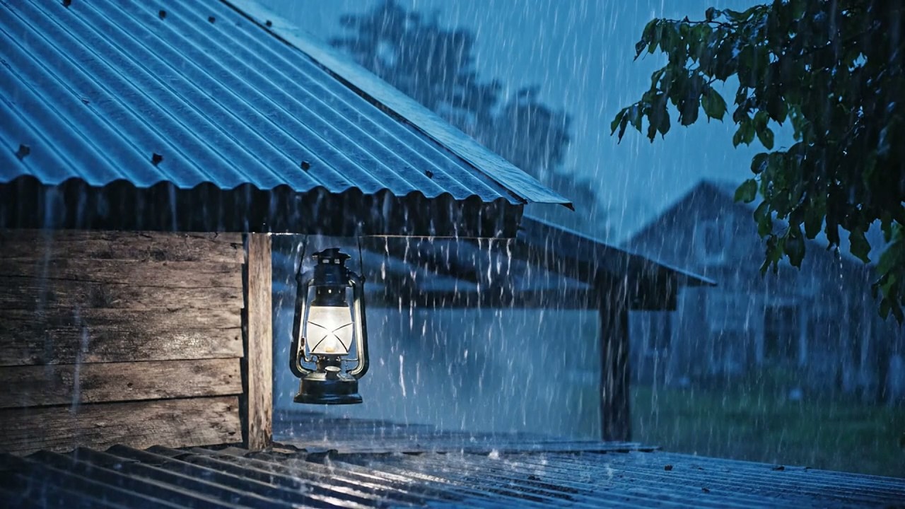 Sleep Hypnosis to Fall Asleep Fast | Heavy Rainstorm on Tin Roof & Strong Thunder | White Noise Rain