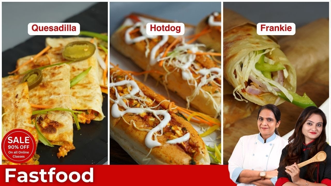 Fast Food Special Workshop| Homemade Veg Cheese Frankie| Mexican Quesadila| Hotdog recipe|Quick Easy