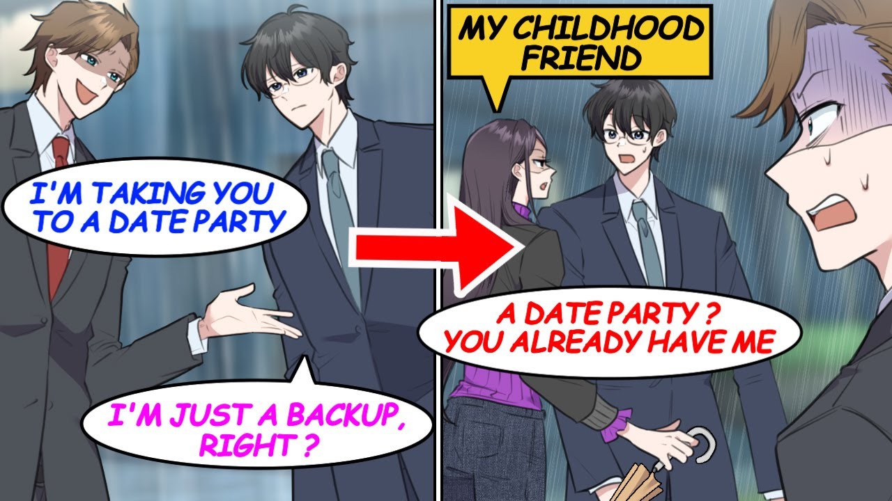 My colleague mocks my no-GF, sets me up for a date party, beautiful childhood friend reacts! [Manga]
