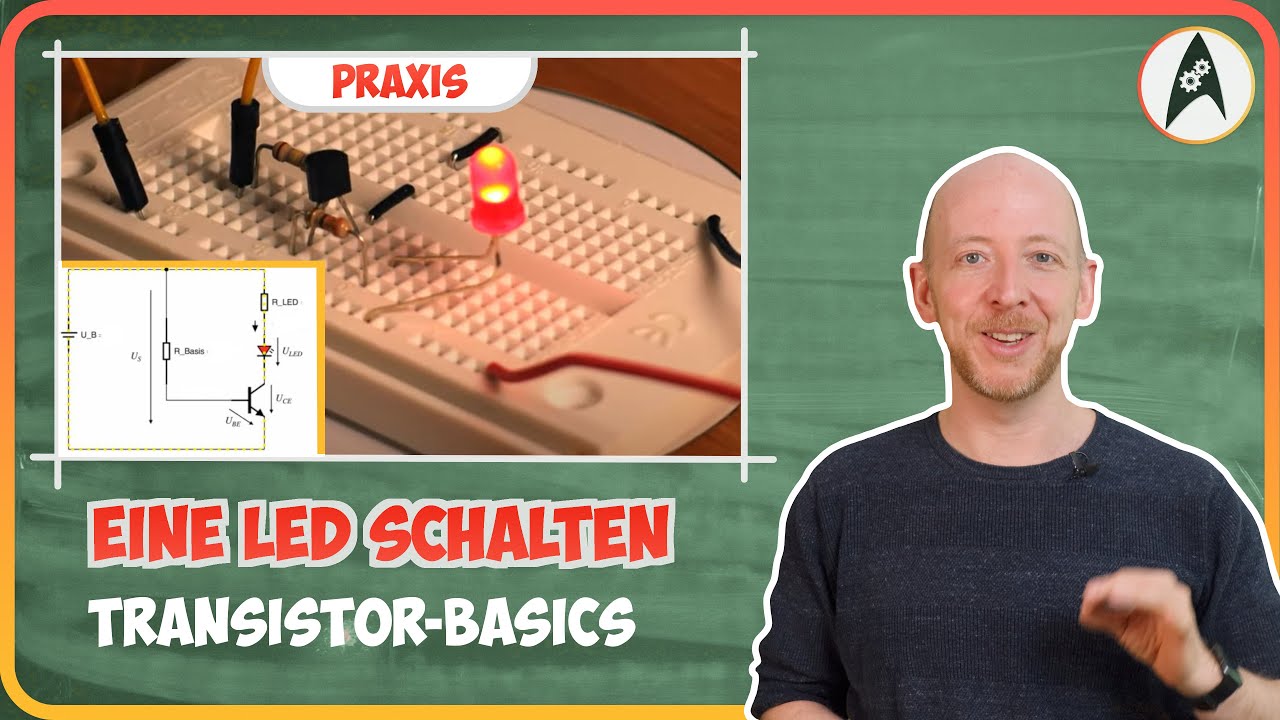 LED mit NPN-Transistor einschalten (⚡Lerne Elektronik ⚡)