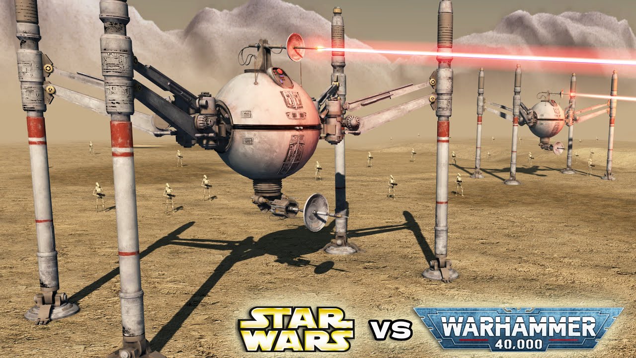 STAR WARS vs WARHAMMER 40K: CIS Battle Droids vs Imperial Guard (4K, Cinematic)