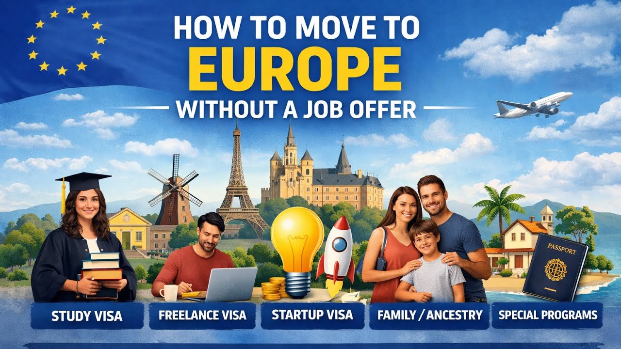 How to Move to Europe Without a Job Offer | Study, Freelance & PR Options Explained (2026)