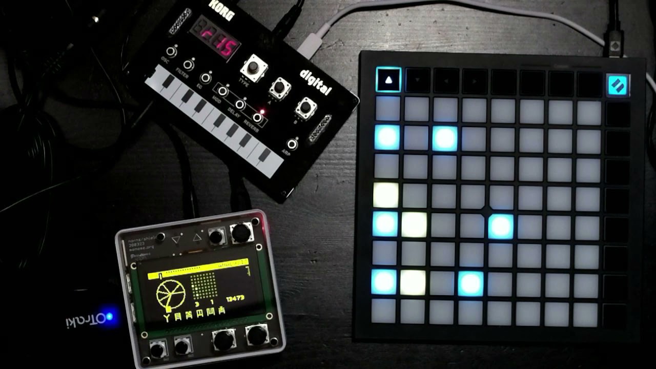little habitat unit | norns shield arcologies + launchpad mini mk3 + nts-1
