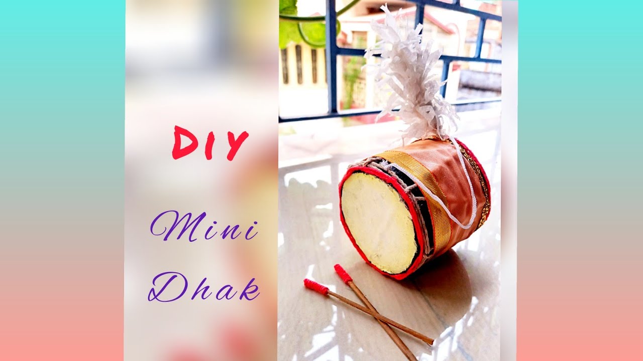 Durga Puja Mini Dhak / How To Make Chota Dholak / Durga Puja Special Craft