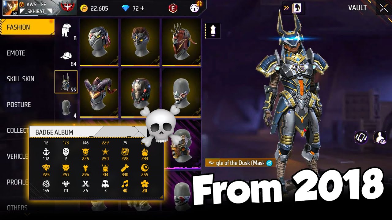 Review of a Free Fire account with very rare skins!