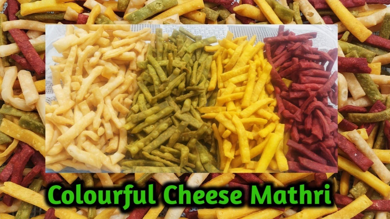 Colourful & Crispy Cheese Mathri/ Namakpare/ Holi Special Recipe होली पर बनाएं रंग बिरंगी चीज़ मठरी