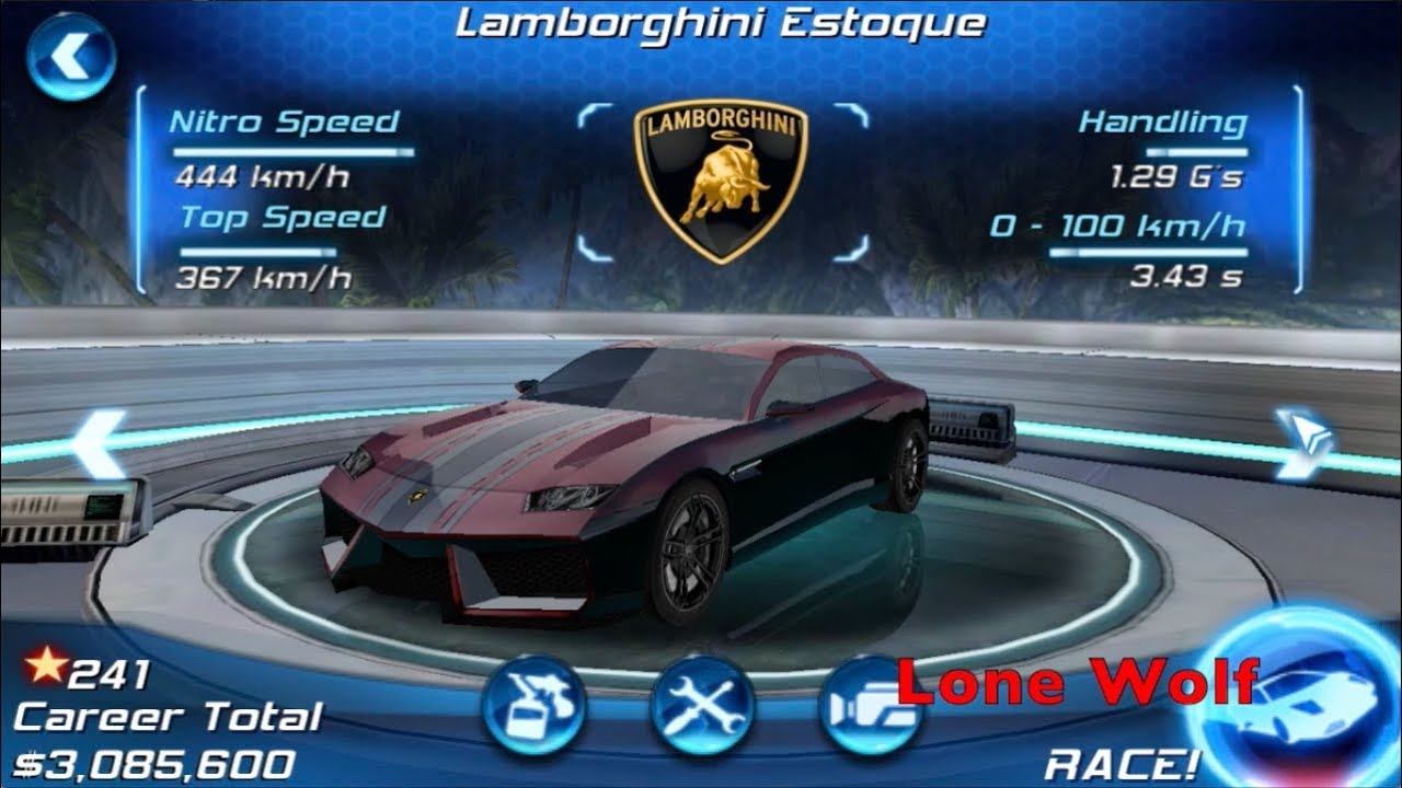 Asphalt 6: Adrenaline #86 Racing with a Lamborghini Estoque in Los Angeles