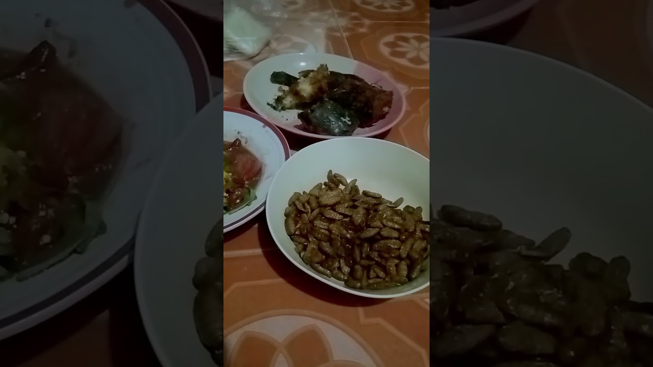 กินข้าวแลงนำกันตำถั่วขั่วดักแด้ทอดปลาดุกจ้ามาๆจ้ากินนำกันแซ่บๆ