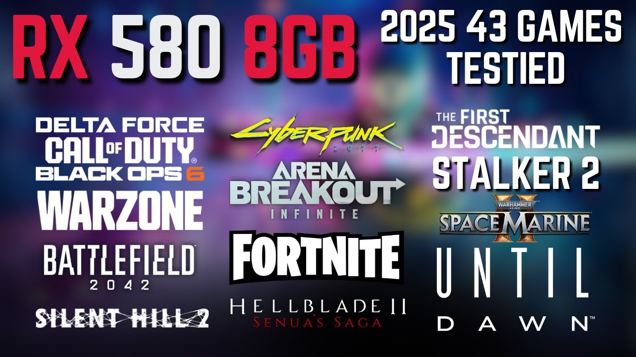 RX 580 8Gb + Ryzen 5 3600 in 43 Games