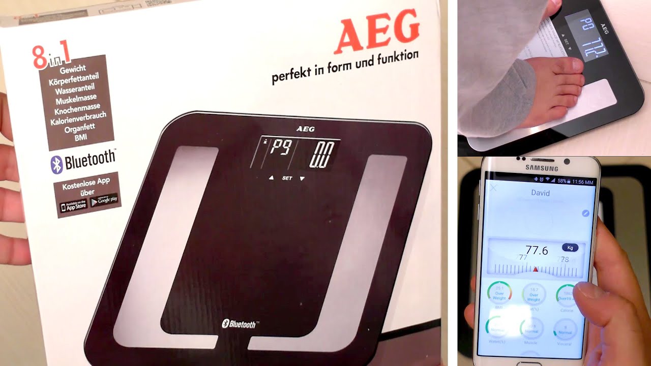 AEG PW 5653 Bluetooth Scale: Unboxing - Test with Galaxy S6 Edge