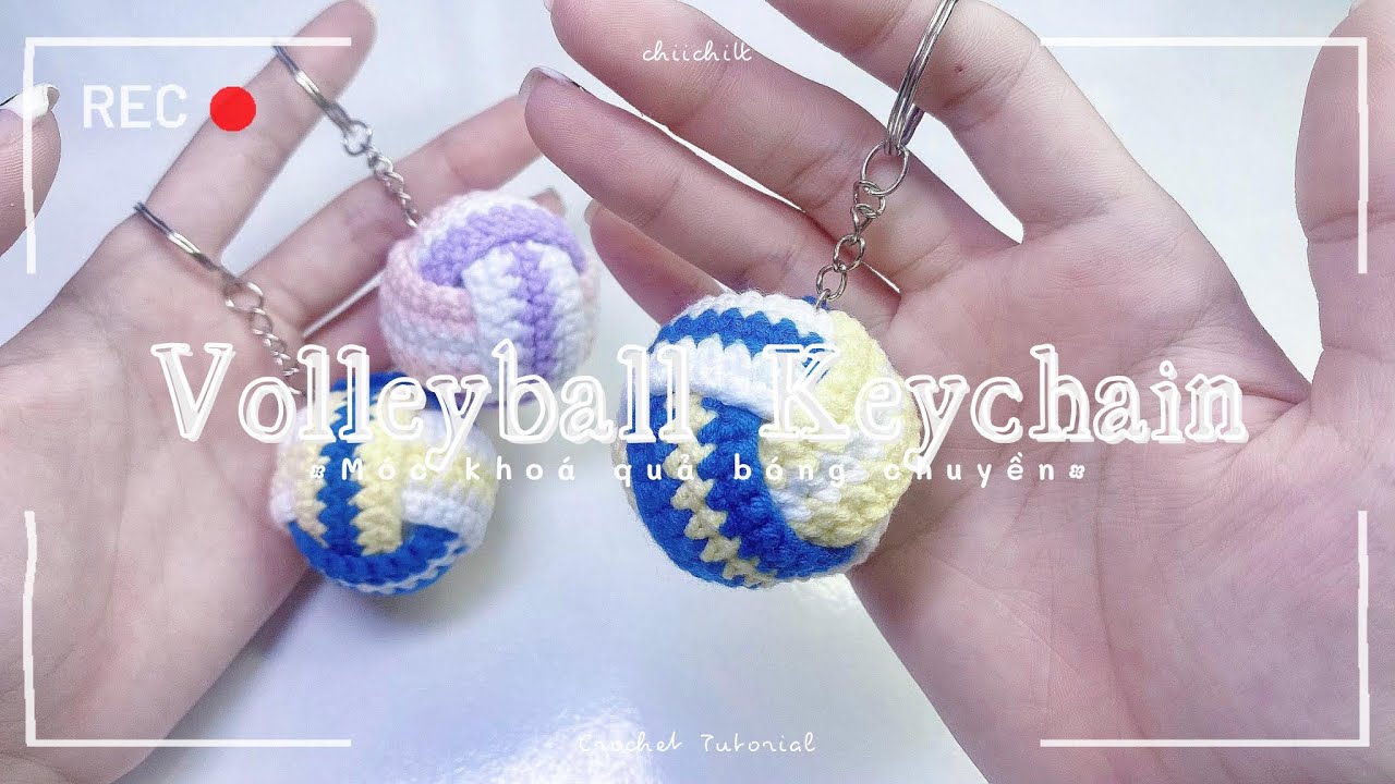 #9 Crochet Volleyball Keychain Tutorial for Beginner| Hướng dẫn móc quả bóng chuyền| chiichitt
