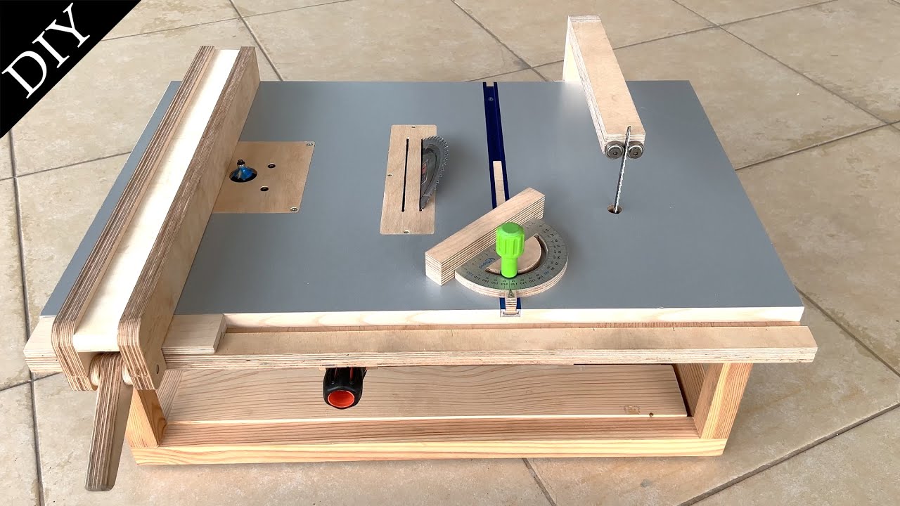 Беспроводная складная/переносная мастерская 3 в 1 (настольная пила, фрезерный стол, стол для лобзика