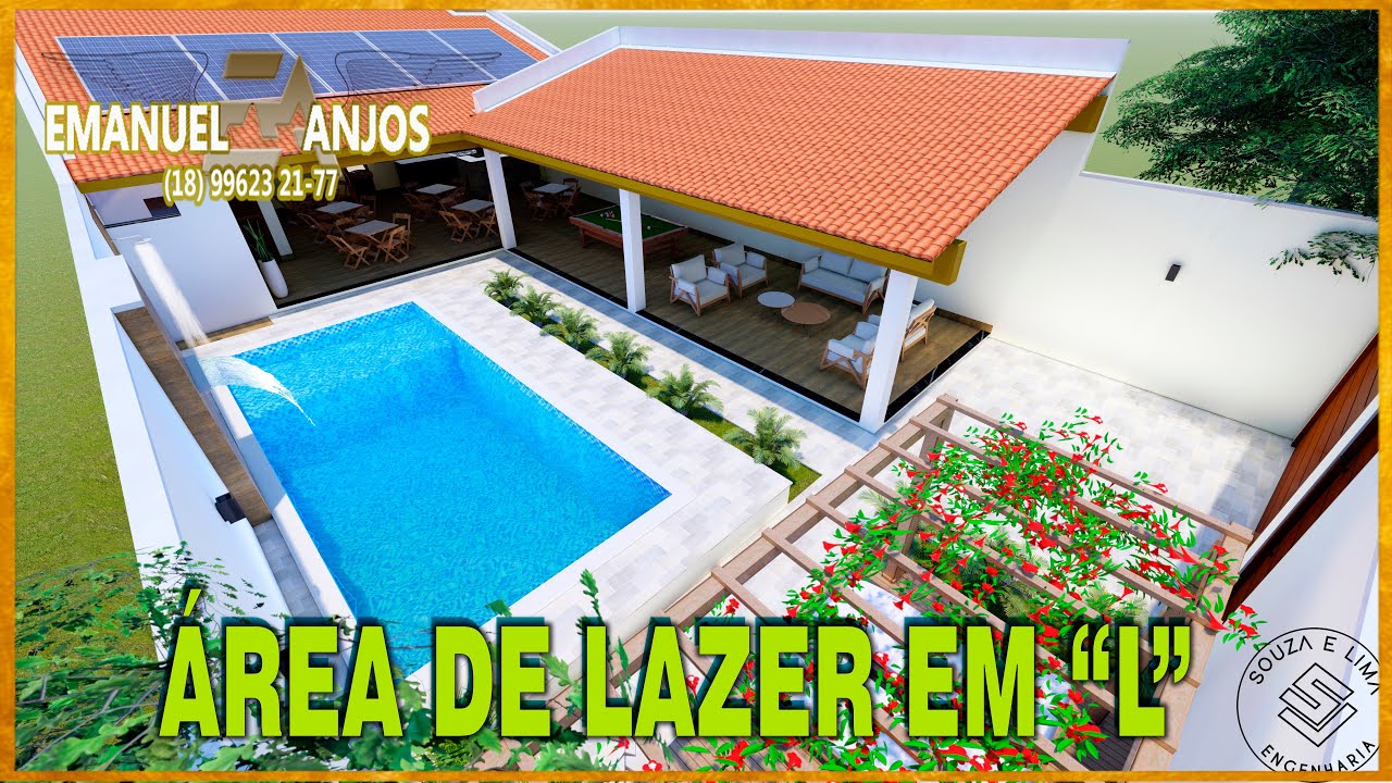 PROJETO DE ÁREA DE LAZER COM PISCINA