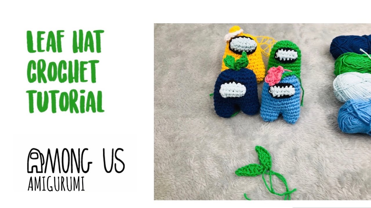 How to crochet small leaf. Among Us. Amigurumi.