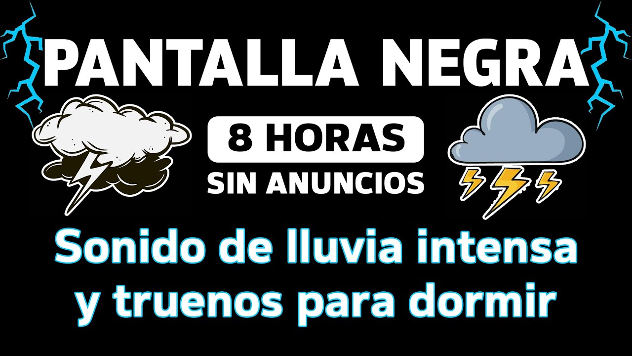 Lluvia Fuerte y Truenos para Dormir | Pantalla Negra –Lluvia Nocturna Tormentosa para Sueño Profundo