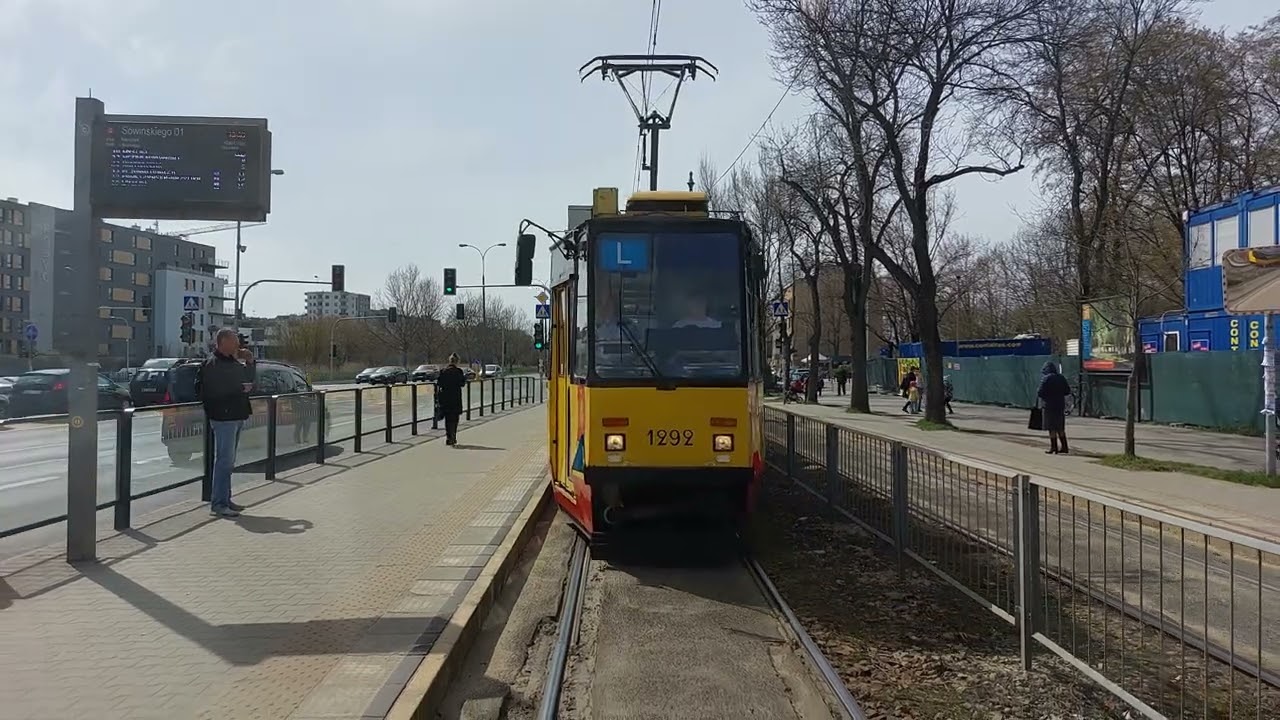 Tramwaj 10 Warszawa, Os. Górczewska - Wyścigi, Warsaw, Poland. 4K