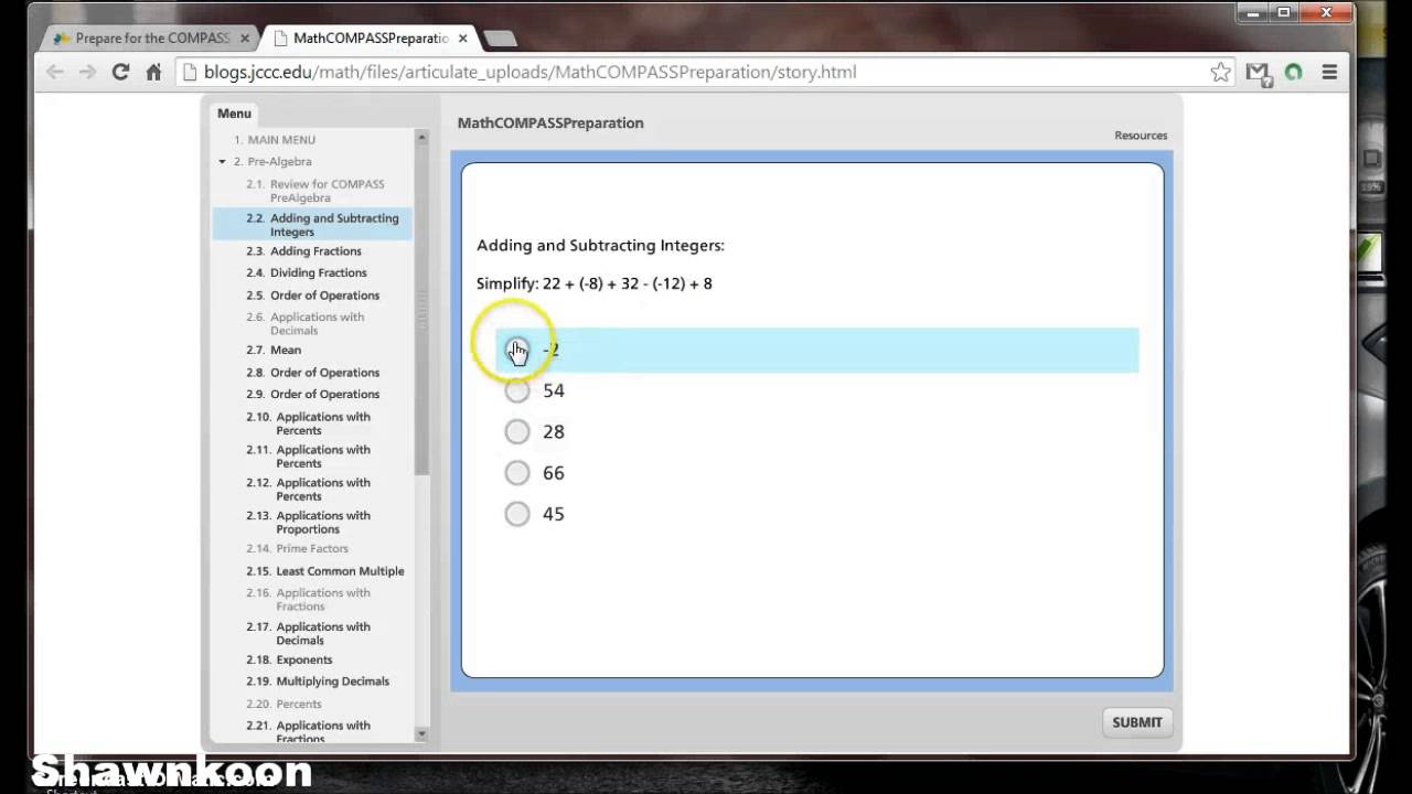 Math compass test preparation / math tutorial 1 : Introduction