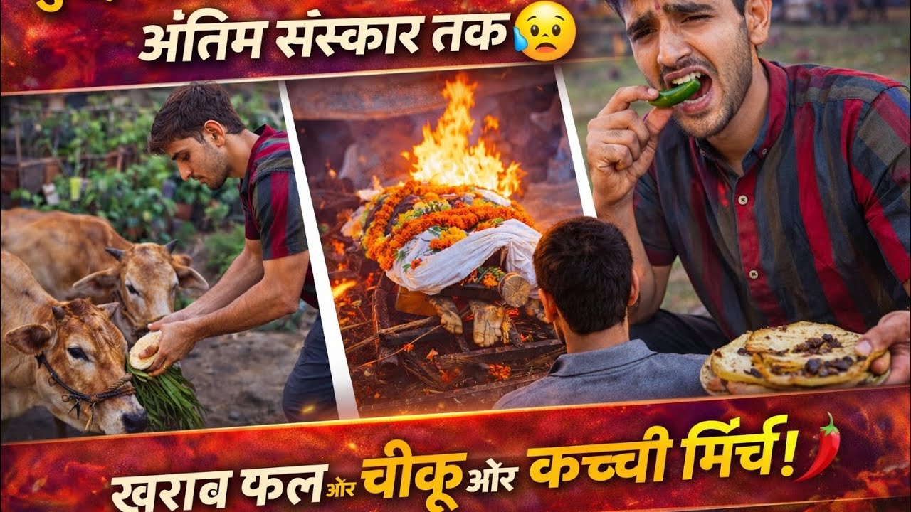 दिन की शुरुआत से अंतिम संस्कार तक 🙏 खराब निकले चीकू, गायों की सेवा और मेला ग्राउंड तक का दिन #kishan
