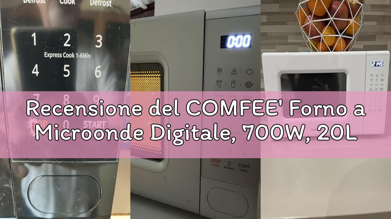 Recensione del COMFEE' Forno a Microonde Digitale, 700W, 20L, 6 Menù Preimpostati, Express Cook, 11
