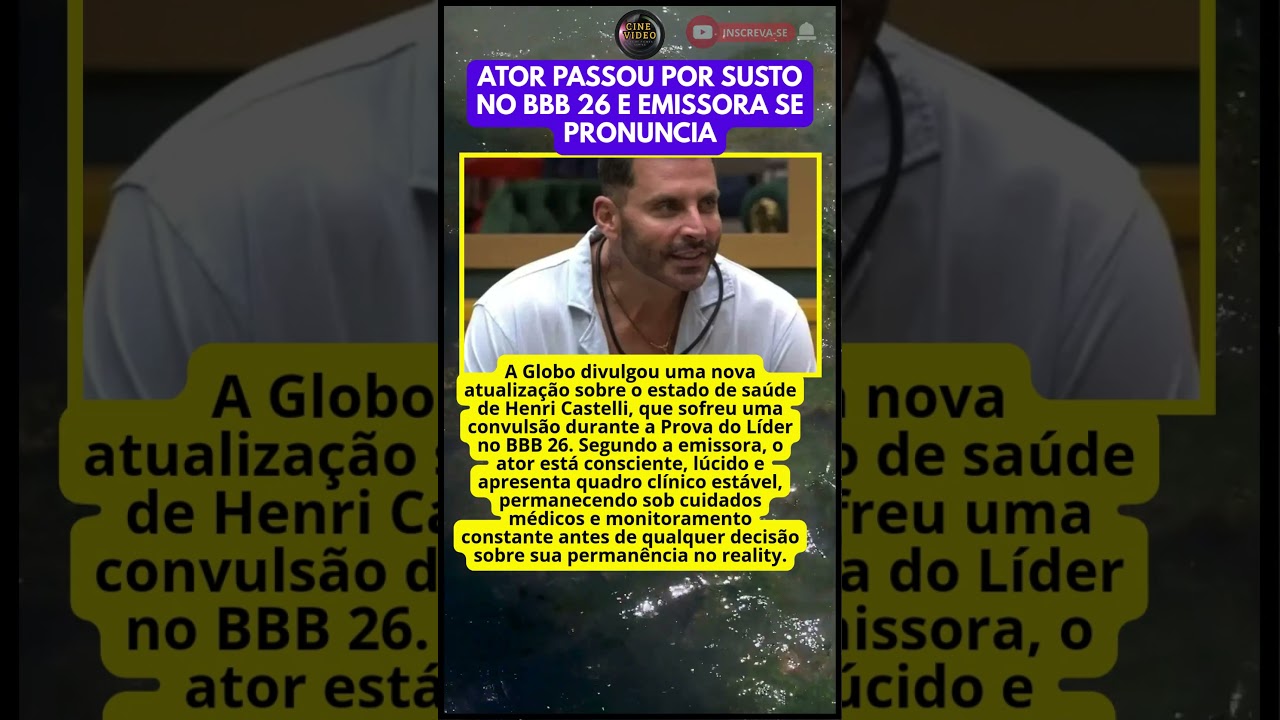 URGENTE! GLOBO ATUALIZA SAÚDE DE HENRI CASTELLI APÓS MAL SÚBITO