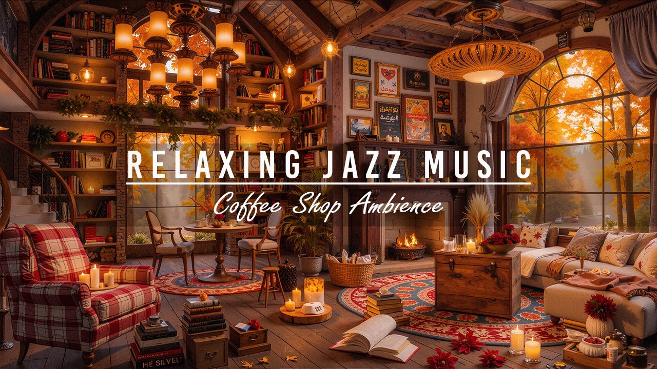 Relaxing Jazz Instrumental Music for Great Mood 🍂Warm Piano Jazz Music at Chill Coffee Shop Ambience