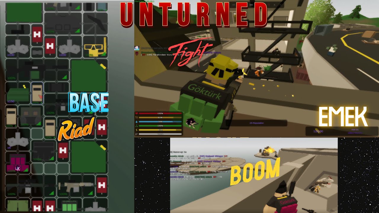 UNTURNED EMEK FİGHT VE BASE RAİDLEDİK!!!!
