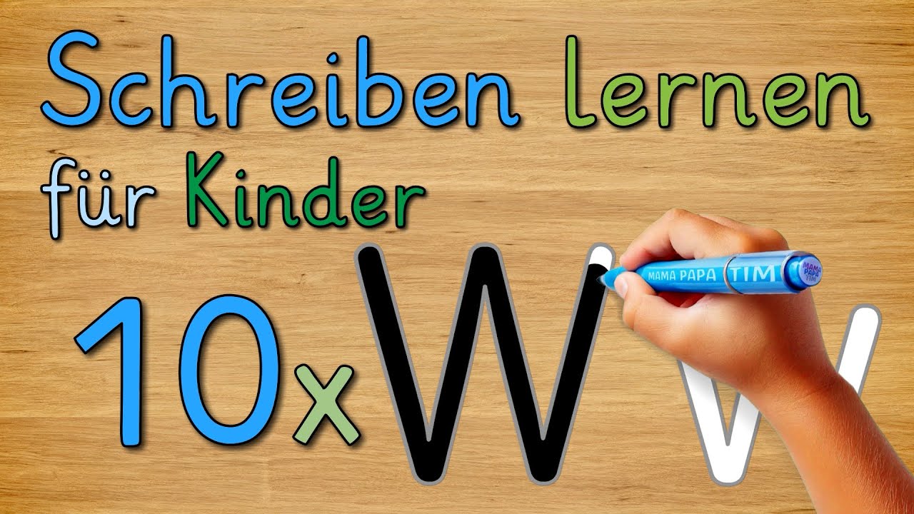 Buchstabe W - Schreiben lernen für Kinder - Deutsch Klasse 1 - Tutorial 