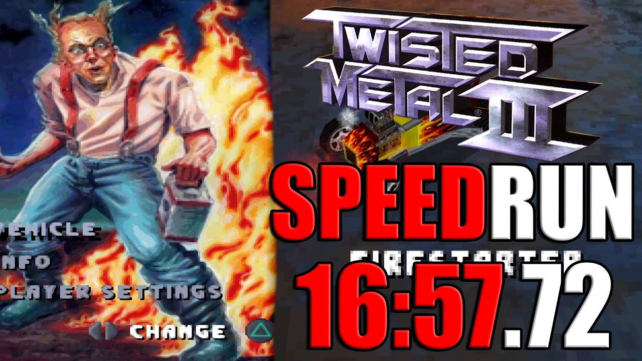 Twisted Metal 3 Speedrun | FIRESTARTER | 16:57.72 | МИРОВОЙ РЕКОРД