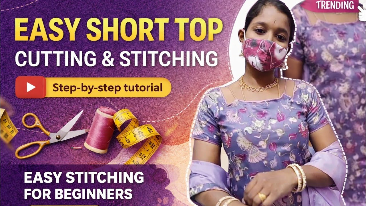 Short Frock Cutting & Stitching in Telugu | Easy Method for Beginners