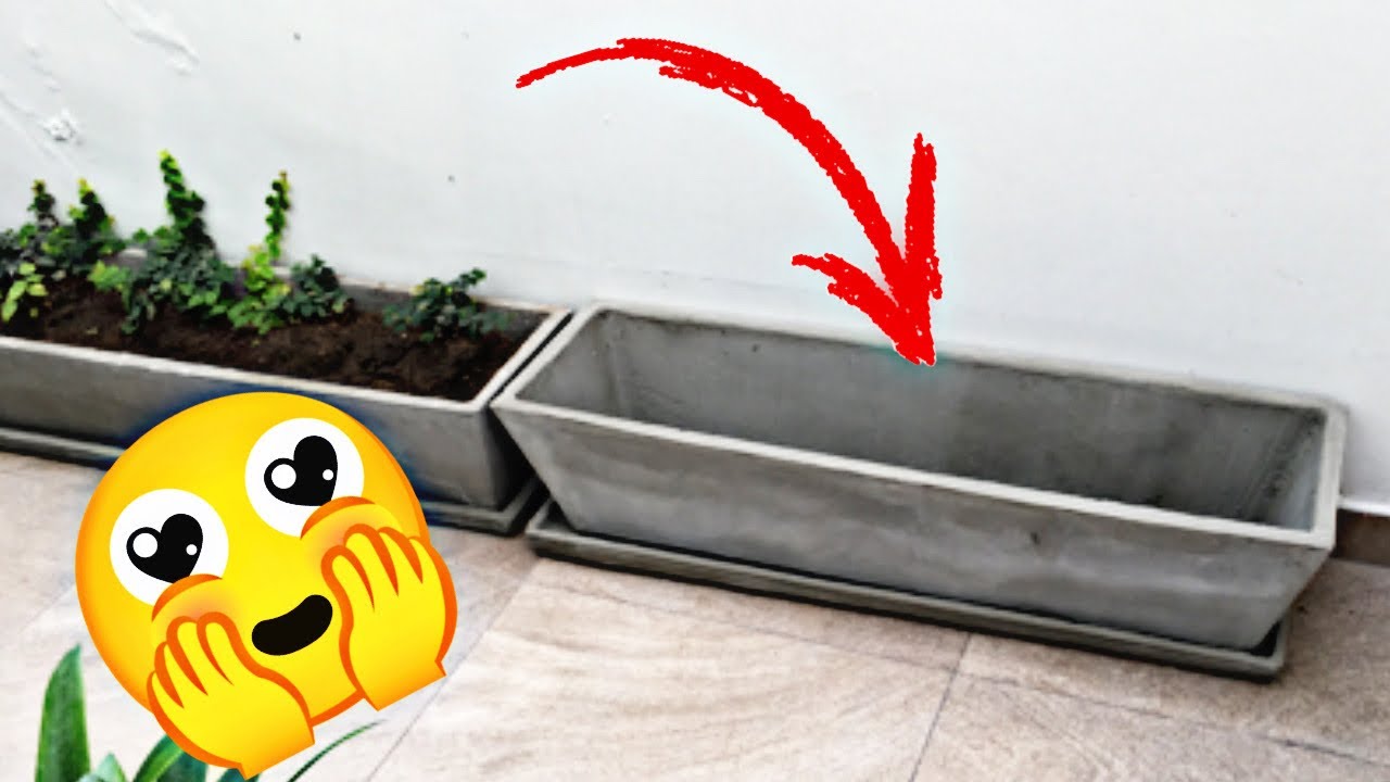 ✅JARDINERA DE 1 METRO ❤️COMO hacer MACETAS de CEMENTO GRANDE FACIL / MACETAS de CEMENTO en MINUTOS