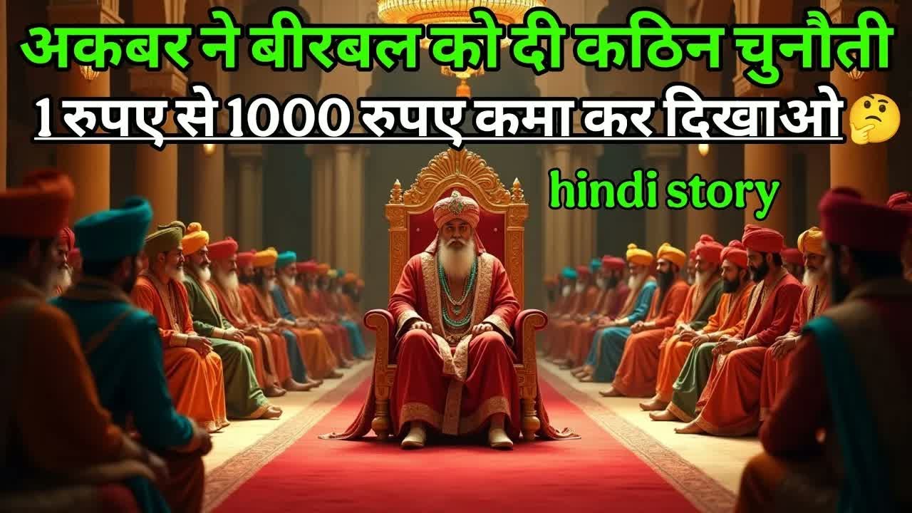 अकबर ने बीरबल को दी कठिन चुनौती 1 रुपए से 1000 रुपए कमा कर दिखाओ ｜ akbar birbal ki kahani｜kahaniya.