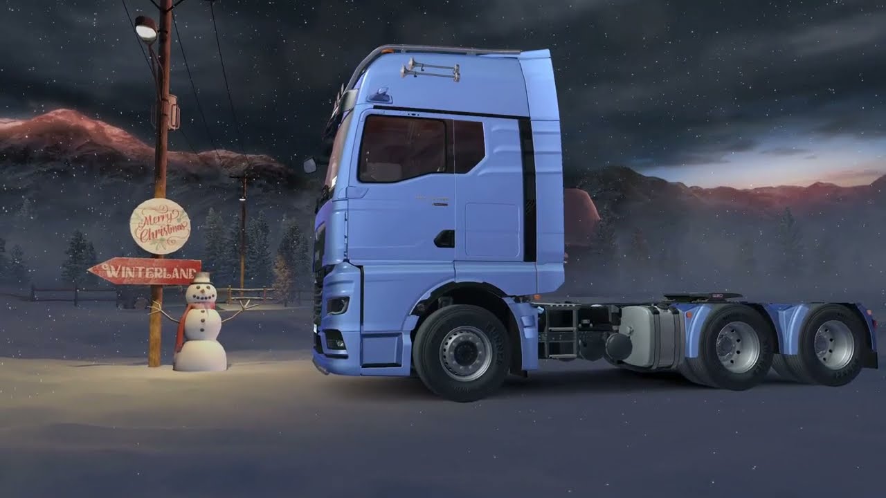 ETS2 TruckersMP | Luxembourg to Winterland in a Light Blue MAN 🚛❄️ Real MAN Sound Mod