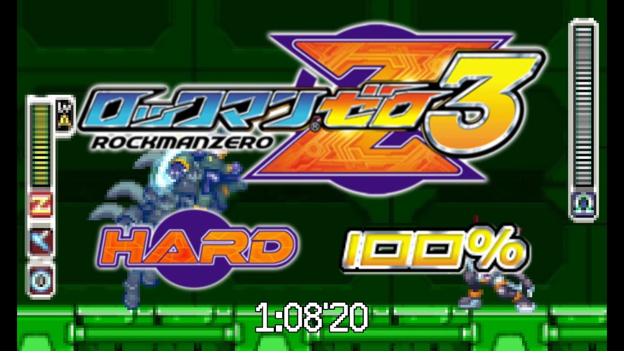 [WR] ロックマンゼロ Mega Man Zero 3 in 1:08'20 (Hard 100%)
