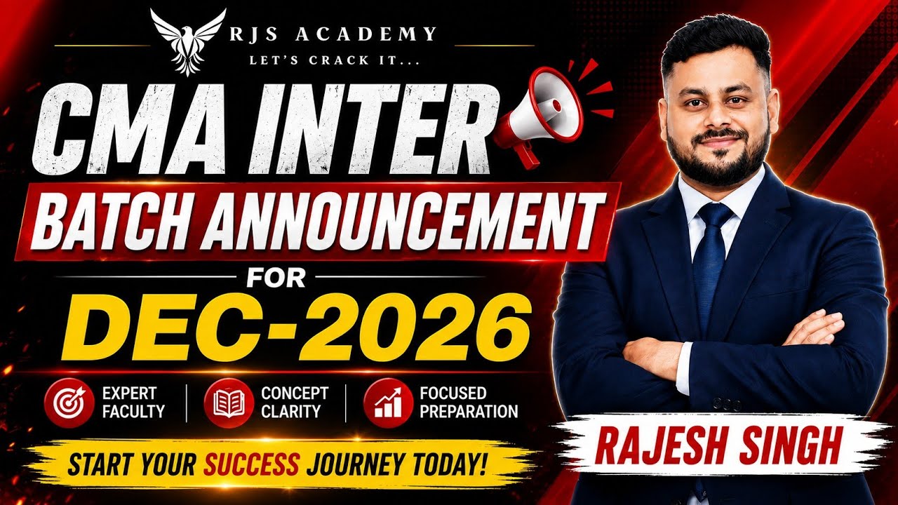 CMA Inter June 2026 Result Out Join Dec 2026 Online Batch | Taxation | OMSM | FMBDA | RJS Academy