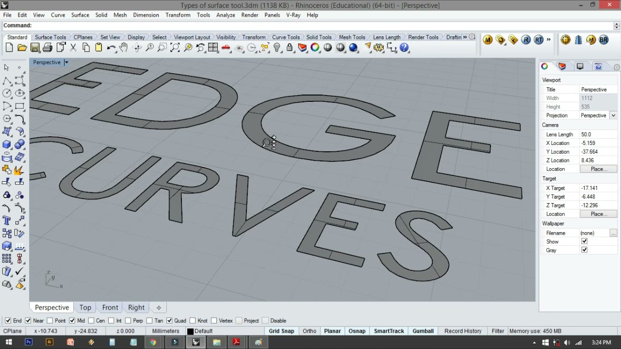 Surface Tools Tutorial Rhino