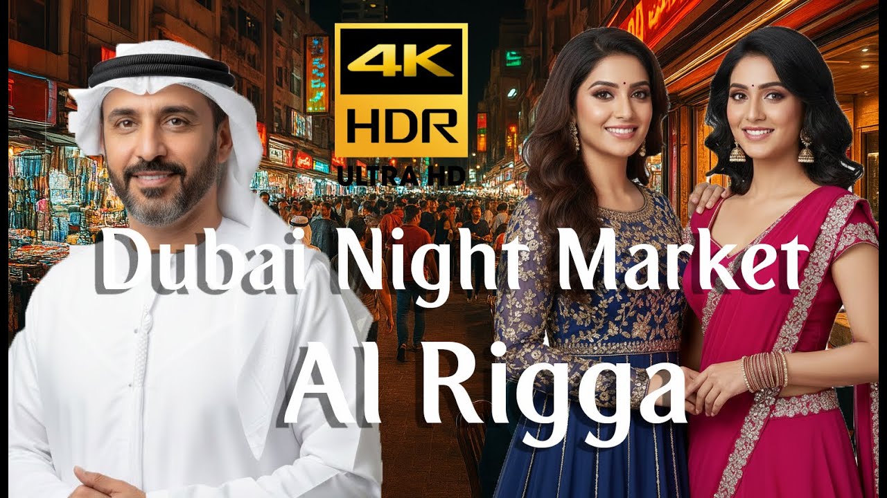 Al Rigga Dubai Night Market in 4K Busy Streets Food Restaurants and Real City Life