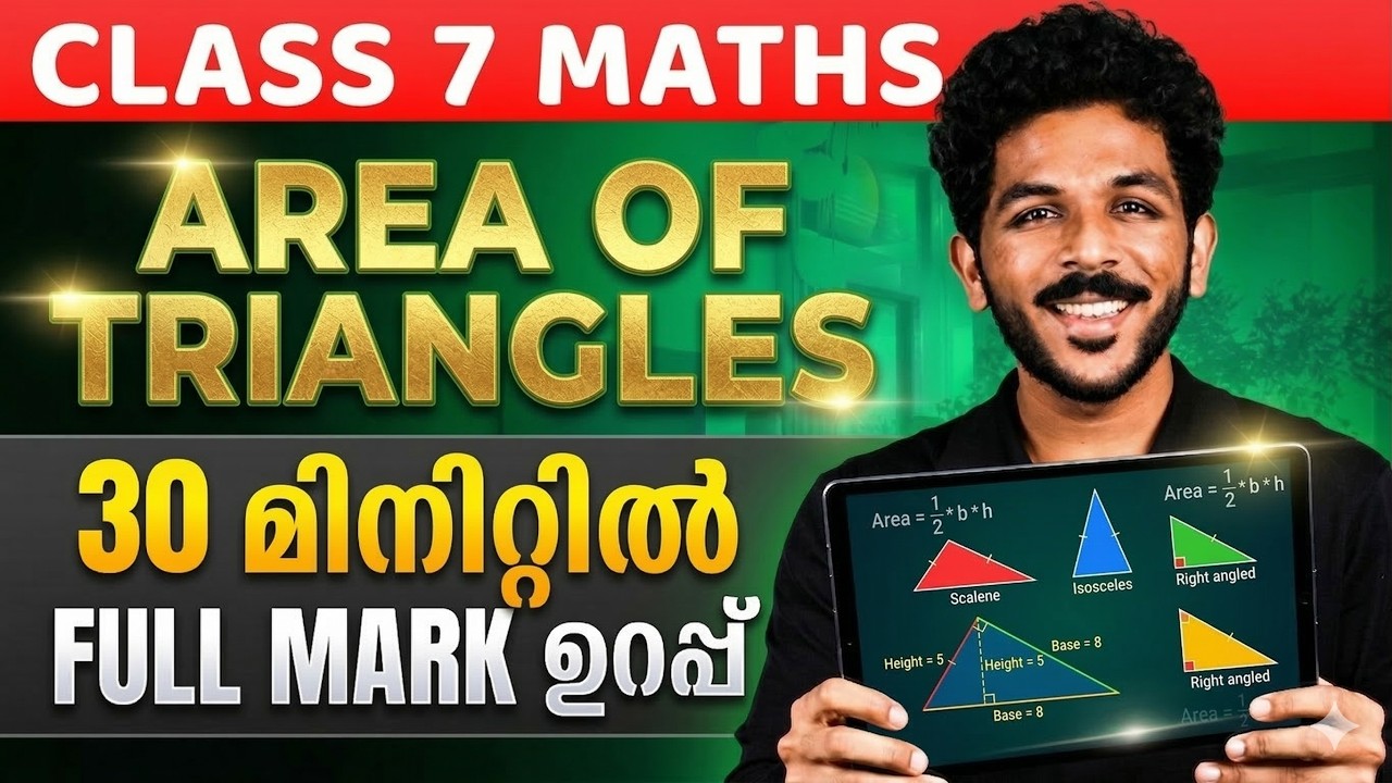 Class 7 Maths | Chapter 10 | Area of Triangle / ത്രികോണപ്പരപ്പ് | Full Chapter | Exam Winner
