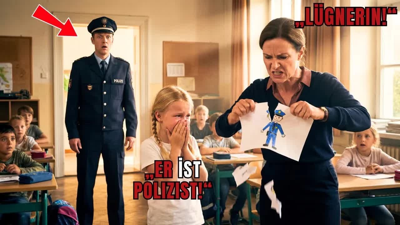 Lehrerin zerreißt Bild： „Dein Vater ist nur ein Wachmann!“ – schockiert, als er eintritt