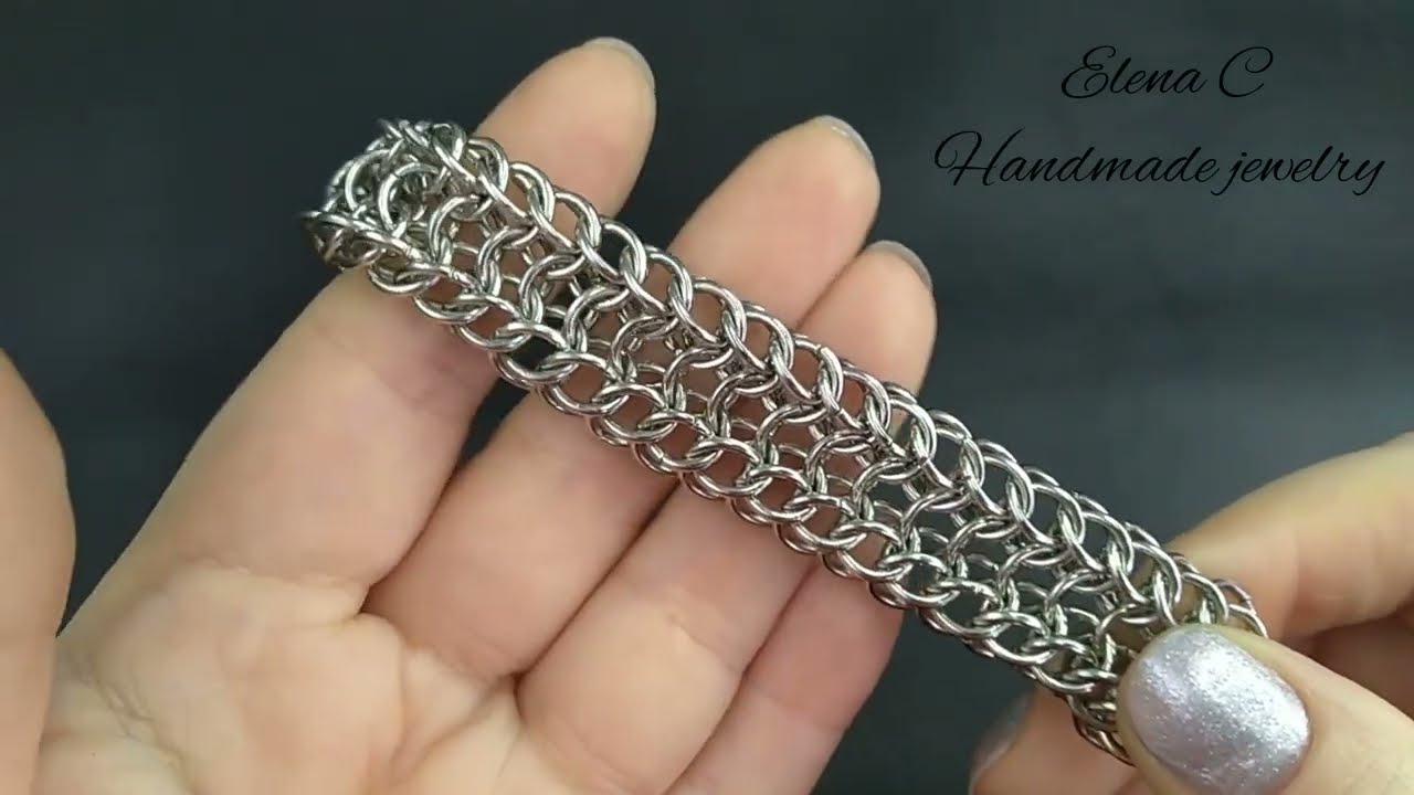 How To Make Alligator Back Chainmaille Tutorial Кольчужное плетение Браслет своими руками МК #diy