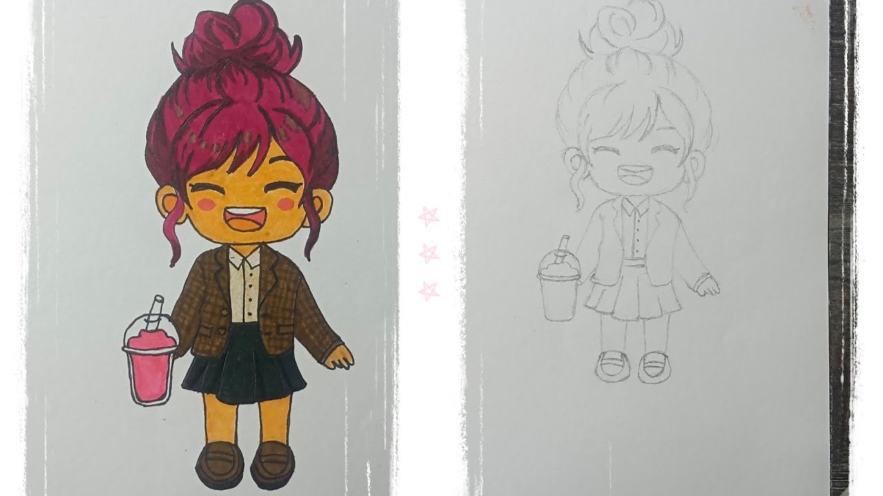 How To Draw A Cute Girl?? Cute Girl Ki Drawing Kaise Banaye??#cute#art#easydrawing