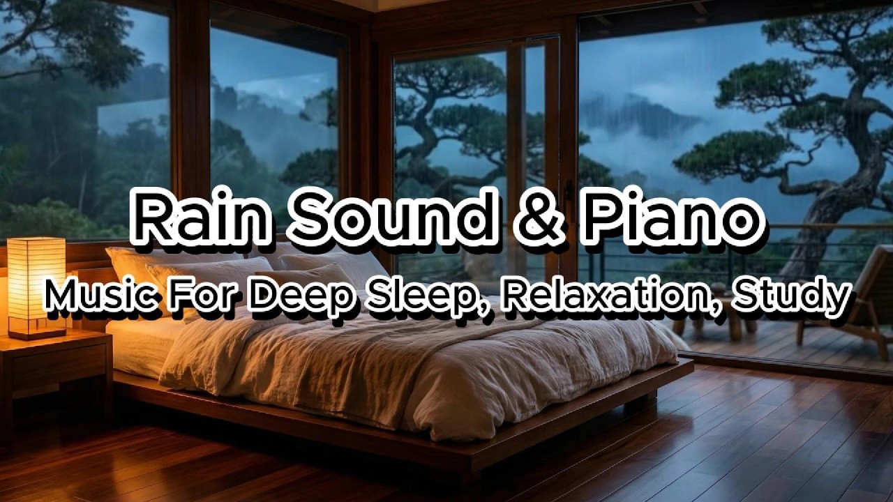 3 Hours Rain Sounds & Soft Piano in a Cozy Japanese Zen Bedroom | Deep Sleep Music, Insomnia Relief