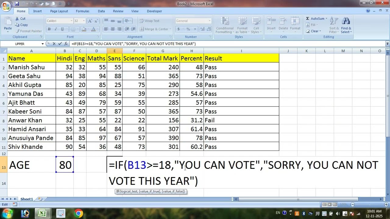How to use nested if in excel #excel #advancedexcel