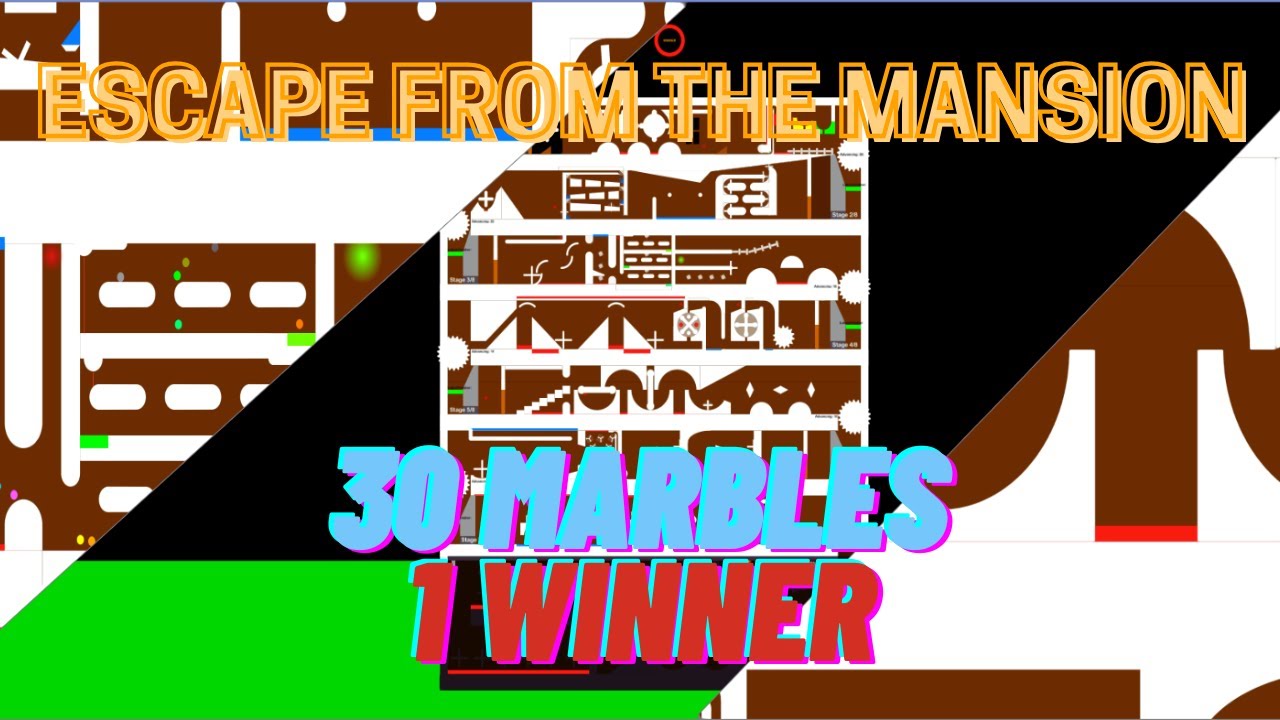 Escape From The Mansion | Elimination Marble Race | Algodoo