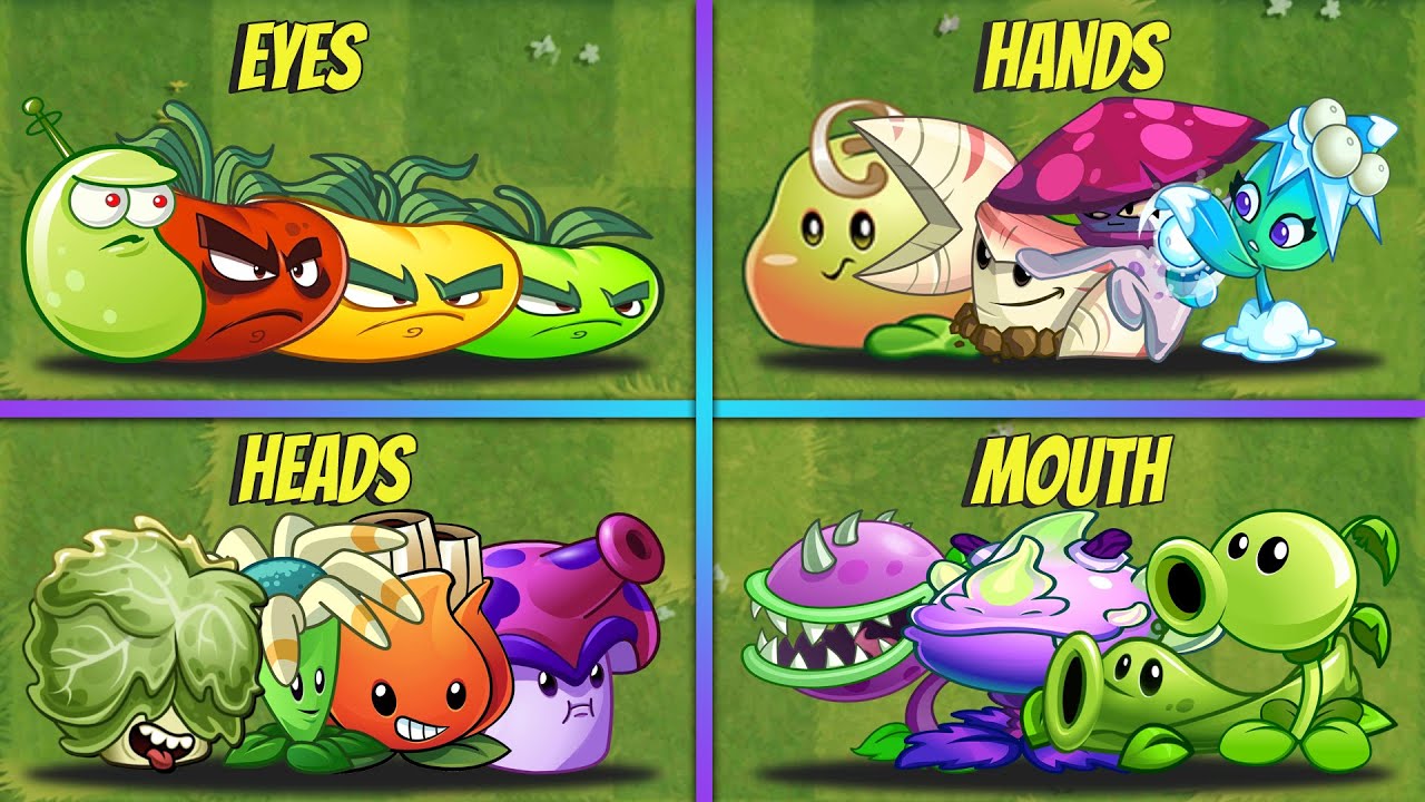 4 Team Plants Anatomy POWER Battlez - Who Will Win? - PvZ 2 Team Plants vs Team Plants