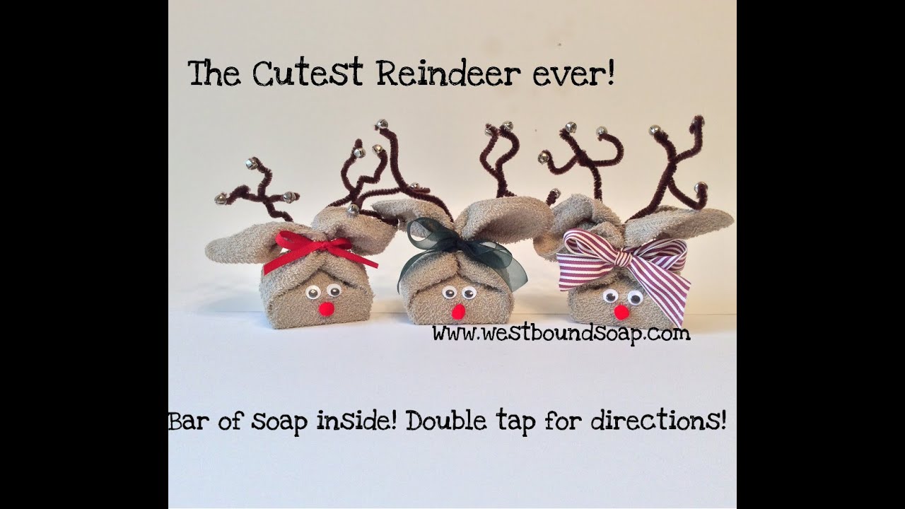 How to fold washcloth for cute reindeer soap